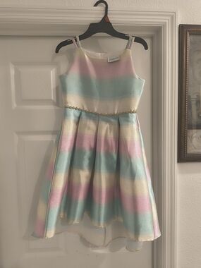 Pastel Stripe Party Dress for Girls by